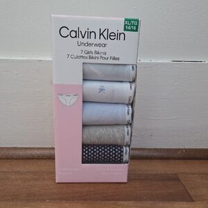 🆕️ Calvin Klein Pack Of 7  Multicolor Girls' Bikini Underwear Size 14/16